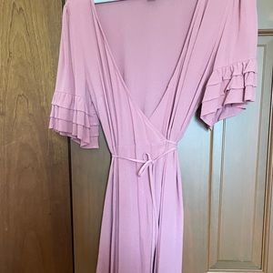 Pink wrap dress
